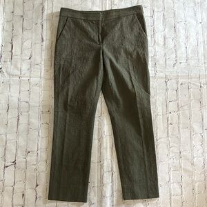 Diane Von Furstenberg Textured Straight Leg Dress Pant in Olive Designer Size 8